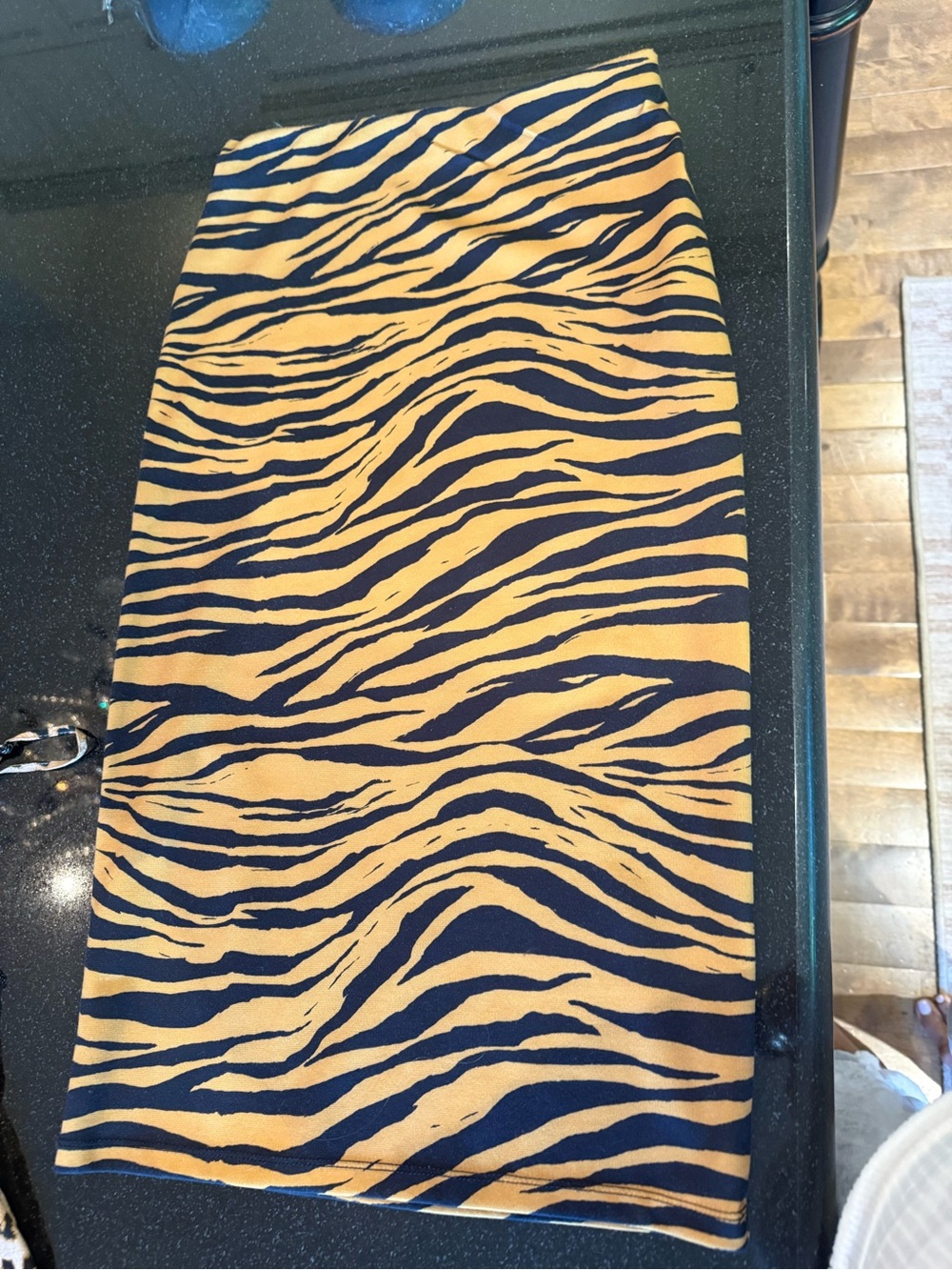 Zara Yellow and Black Zebra-Print Pencil Skirt